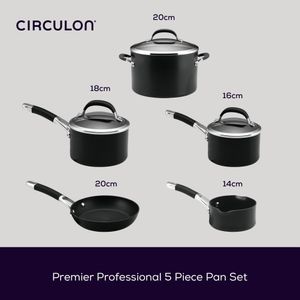 Circulon 5-Piece Induction Pan Set – Non-Stick, Black