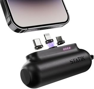 Statik Snap-N-Charge Universal Portable Charger Power Bank Battery Pack - Sleek Black Design - Premium, Compact & Fast Charging Powerbank - for Phone, Smartphones, Tablets, Headphones & Computers