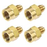 uxcell Brass Pipe Fitting, 1/4 SAE Flare Male to 1/4NPT Female Thread, Tubing Adapter Hose Connector, for Air Conditioner Refrigeration, 4Pcs