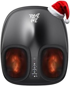 BOB AND BRAD Lite Foot Massager Machine with Heat, Shiatsu Deep Kneading, Multi-Level Settings, Electric Feet Massager for Tired Muscles for Men Size 12 (Black)