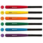 Champion Sports Rhino® Ultra Foam Covered Softball Bat And No Bounce Foam Ball Set - Thick Foam Barrel and Grip - For All Ages - Indoor /Outdoor - Set of 6 Matching Color - Coded - 29" Length