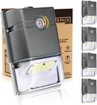 HiBay 35W Dusk to Dawn LED Wall Pack Lights, Outdoor Porch Wall Light with Photocell Sensor, 5000K Daylight 4750LM Eqv.150-250W HPS/HID, IP65 Outside Security Lighting -4 Pack