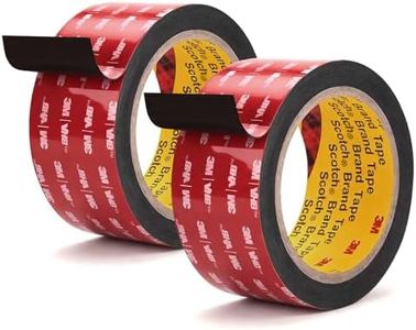Rvhouse 3M Double Sided Tape 2"×16.4ft VHB 5925 Black Mounting Tape Heavy Duty Waterproof Foam Tape Strong Adhesive for RV LED Strip Light Décor(2 Pack)