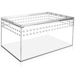 Magnetic acrylic reptile terrariums transparent enclosure feeding supplies box, amphibians pet breeding vivarium tank for turtle,spiders,frogs,geckos,mantis,snakes,scorpions,hermit crabs,insects,etc.