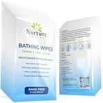 Nurture Rinse Free Bathing Wipes for Adults w/Aloe Waterless Cleansing for sensitive skin Disposable Adult Body Bath Wet Wipe for Disabled Bedridden (Pack of 40 (individually wrapped))