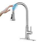 ARRISEA Touch Faucet for Kitchen Sink, Smart Kitchen Faucet with Pull Down Sprayer 3 Modes Spray Stainless Steel Kitchen Sink Faucet Deck Plate F15051TH05