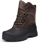 NORTIV 8 Men's Insulated Waterproof Winter Snow Boots,Size 8,Brown,TERREY-1M