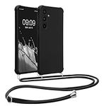 kwmobile Crossbody Case Compatible with Samsung Galaxy A35 Case - TPU Silicone Cover with Strap - Black