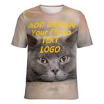 Custom T-Shirts for Men/Women Design Your Own Shirt Add Text/Image/Logo Personalized Tee Printed Photo Front/Back 6XL