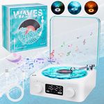 Vinyl Speaker, The Waves Vinyl Record Player with RGB Light, Waves Vinyl Player Aqua Vinyl Bluetooth Speaker, 3 Mode Stereo Sound Sleep Aid with 4 Sounds of Nature, Portable Waves Vinyl Speaker.