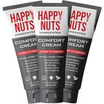 HAPPY NUTS Comfort Cream Deodorant For Men: Anti-Chafing Sweat Defense, Odor Control, Aluminum-Free Mens Deodorant & Hygiene Products for Men's Private Parts 3.4 oz.(3 Pack, Unscented)