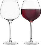 La Spezia Red Wine Glasses - Set of 4 Wide Rim, Crystal Balloon Cabernet, Tall stemmed Oversize Holds Whole Bottle 650 ml (650 ml, 4)