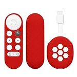 kwmobile Remote Cover Set Compatible with Google Chromecast 2020 4K (not for New-Generation) - Remote and Device Case 2 Piece Set - Red