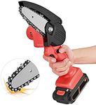 Shelzi Mini Chainsaw 4-Inch Chainsaw Portable Handheld Electric Saw for Tree Branch Wood Cutter Pruning Shear Lightweight Pruner Suitable for Gardens Parks Farms