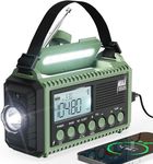 12000 Emergency Radio, NOAA Weather Radio with AM/FM/NOAA/SW,SOS Battery Operated Radio,5 Way Powered Emergency Hand Crank with USB Charger, Flashlight, Reading Lamp, Headphone Jack for Outdoor