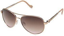 Jessica Simpson Women's J5702 Classy Metal Aviator Pilot Sunglasses with Uv400 Protection. Glam Gifts for Her, 61 Mm, Rose Gold & Rose