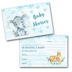 Baby Shower Invitations (WRITE ON) Pack invites & Envelopes (Blue Pack of 10)