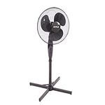 Oypla Electrical 16" Oscillating Black Extendable Free Standing Tower Pedestal Cooling Fan