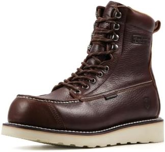 SUREWAY 8in Moc Toe Work Boots for Men,Wedge Sole Composite Toe
