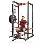 Sunny Health & Fitness LAT Pull Down Attachment Pulley System for Power Racks SF-XF9927, Black