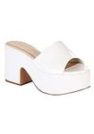 Women's White Mule Disco Shoes | Costume Shoes Size 7