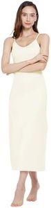 MANCYFIT Long Slips for Under Dresses Full Length Adjustable Spaghetti Strap Nightgown Beige Large