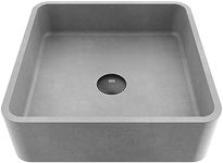 VIGO Concreto Stone™ 15.375 inch L x 15.375 inch W Over The Counter Freestanding Square Vessel Bathroom Sink in Gray - Sink for Bathroom VG04057