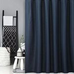 CAROMIO Navy Waffle Fabric Shower Curtain Water-Repellent Mold and Mildew-Resistant Waffle Weave Fabric Shower Curtain for Bathroom 72 x 72 Navy Blue