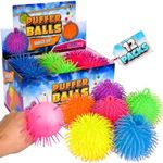 Bedwina Puffer Balls (Pack of 12) - Squishy Balls for Kids Neon Party Favors Sensory Ball, Stress Relief Squishy Balls & Therapy Ball Toy for Kids for Goodie Bag Stuffers,Gifts, Stress Balls Bulk