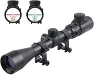 KinZon 3-9x40 Optical Riflescopes, Mil-Dot Reticle, Red and Green Aiming Dots with Weaver/Picatinny Rail Mounts, for Hunting and Airsoft