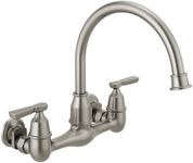 Delta Faucet Corin Wall Mount Kitchen Faucet Brushed Nickel, Kitchen Sink Faucet, Wall Mounted Kitchen Faucet, Brushed Nickel Kitchen Faucet, Delta Kitchen Faucet, Stainless 22722LF-SS