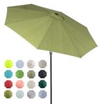 Tempera 9ft Patio Market Outdoor Table Umbrella with Auto Tilt and Crank,Large Sun Umbrella with Sturdy Pole&Fade resistant canopy,Easy to set, Grass