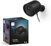 Philips Hue Secure Wired Smart Home Security Camera, Black - 1 Pack - 1080P HD Video - Night Vision - Motion Detection - Two-Way Talk - Indoor/Outdoor - Weatherproof - Works with Hue App