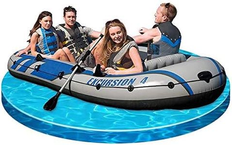 Jilani Excursion 4, 4 Person Inflatable Boat Set with Aluminium Oars and High Output