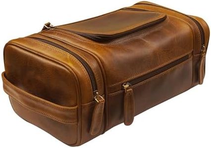 Leather Toiletry Bag For Men Women Dopp Kit Mens Hanging Toiletry Bag (PREMIUM LEATHER) Travel Toiletry Bag for Traveling Extra Large Toiletry Bag Cosmetic Travel Bag for Toiletries Shaving Bag