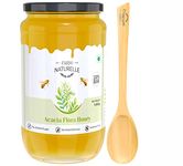 Farm Naturelle-Acacia Flower Wild Forest Honey| 1450gm and a Wooden Spoon| 100% Pure Honey, Raw Natural Un-Processed - Un-Heated Honey | Lab Tested in Glass Bottle.