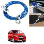 Crevizon Car Towing Rope Emergency Tow Pull Rope Snatch Strap for Car (4 Meter- Color Blue)