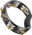 Meinl Percussion Recording Combo Tambourine - 2-Row Tambourine - With Curved Handle - ABS Plastic / Steel and Brass, Black / Natural (TMT1M-BK)