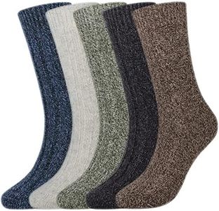 Jeasona 5 Pairs Socks for Women Winter Warm Christmas Stocking Stuffers for Women Wool Socks Crew Christmas Gifts for Women
