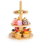 E-ROOM TREND Cupcake Stand / Dessert Stand Tower Tree | Sturdy Display Pastry Serving Tray Platter | for Wedding Tea Birthday Party Baby Shower (CSB9.5-3) | 3 Tier | Bamboo