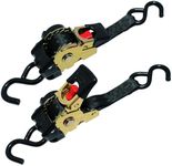 Auto Retractable Ratchet Straps 2Pk for Smart Straps Ratchet Tie-Downs with S Hook for Cargo Trailers Vehicles Boats