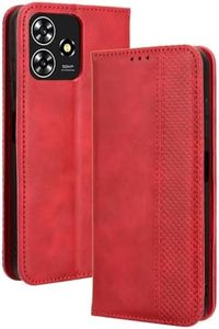 RonRun Funda ZTE Blade V50 Design, Carcasa Tipo Libro, Cuero PU Cierre Magnético Flip Folio Case de Teléfono Compatible con ZTE Blade V50 Design, Rojo