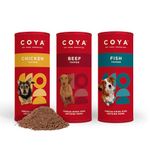 COYA Dog Food Topper Variety Pack (6 x 50g) 2 Tubes Of Each Flavour, Chicken, Fish & Beef, Made With 97.5% Meat Plus Vitamins & Minerals | Freeze-Dried Raw Dog Food, Raw Without The Chore