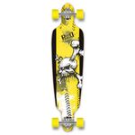 YOCAHER Drop Through Graphic Complete Longboard Professional Speed Skateboard-Yskull