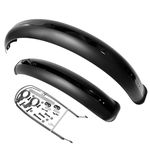 Bike Mudguard Bike Fender Set 26x4.0" Wide Front Rear Mudguards MTB Off-road Fat Tire Bikes Wings Full Coverage Fat Bike Fenders Plastic (Color : 1 Set Black)