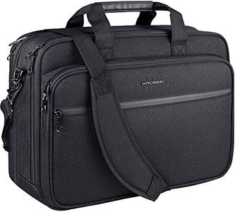 KROSER 18" Laptop Bag Premium Laptop Briefcase Fits Up to 17.3 Inch Laptop Expandable Water-Repellent Shoulder Messenger Bag Computer Bag with RFID Pockets for Travel/Business/School/Men/Women-Black