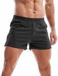 AMY COULEE Mens Gym Shorts 3" Bodybuilding Workout Shorts Lightweight Running Lounge Cotton Sleep Bottoms, Black, Medium