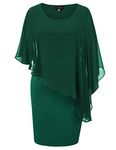 Hanna Nikole Women Cocktail Dresses Chiffon Overlay Prom Dress Dark Green 24 Plus