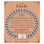 KORAS Uncle Gifts, Uncle Bracelet Cuban Chain Bracelet for Uncle, Stainless Steel Bracelet Uncle Gifts from Niece Nephew, Presents for Uncle on Birthday Christmas