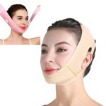 Double Chin Reducer Face Slimming Strap Neck Lifting Support and Compression Mask V Line Face Lifting Tape Strap with Adjustable Fastener Tape Double Chin Reducer Face Shaper Bandage (Skin Color)